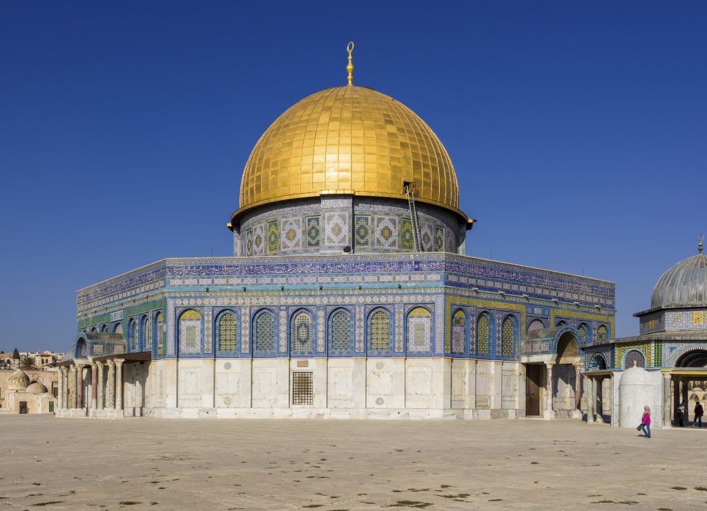 Islamic art: Dome of the Rock, initially completed in 691–92 CE, later reconstruction of the Dome 1022–23, Jerusalem, Israel.
