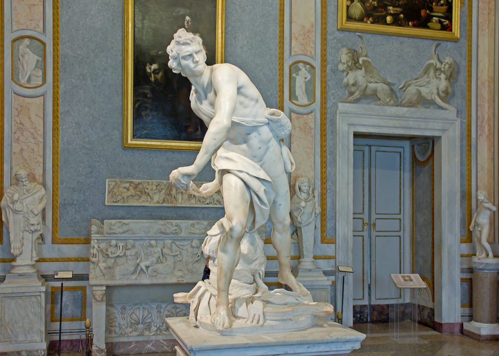 Gian Lorenzo Bernini, David, 1623-1624, Galleria Borghese, Rome, Italy. Loyd Grossman
