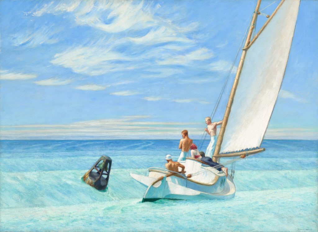 sunshine paintings: Edward Hopper, Ground Swell, 1939, National Gallery of Art, Washington, D.C., USA.