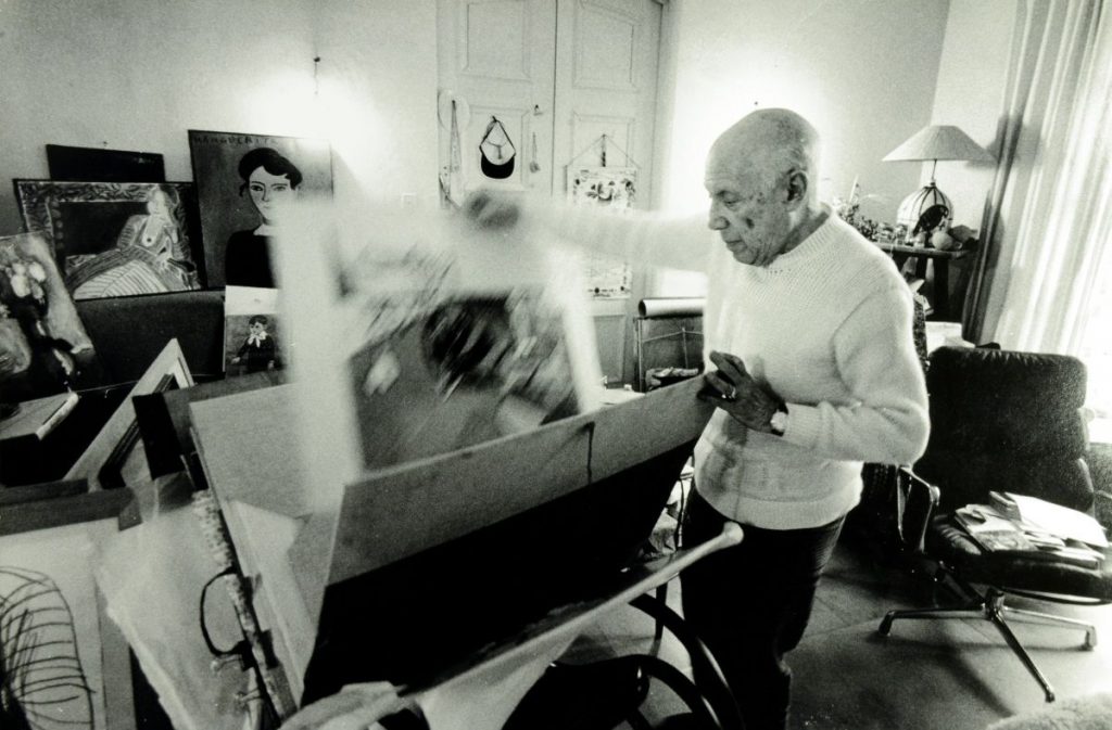 A photo of Picasso by Ara Güler, 1971, Ara Güler Museum, Istanbul, Turkey.