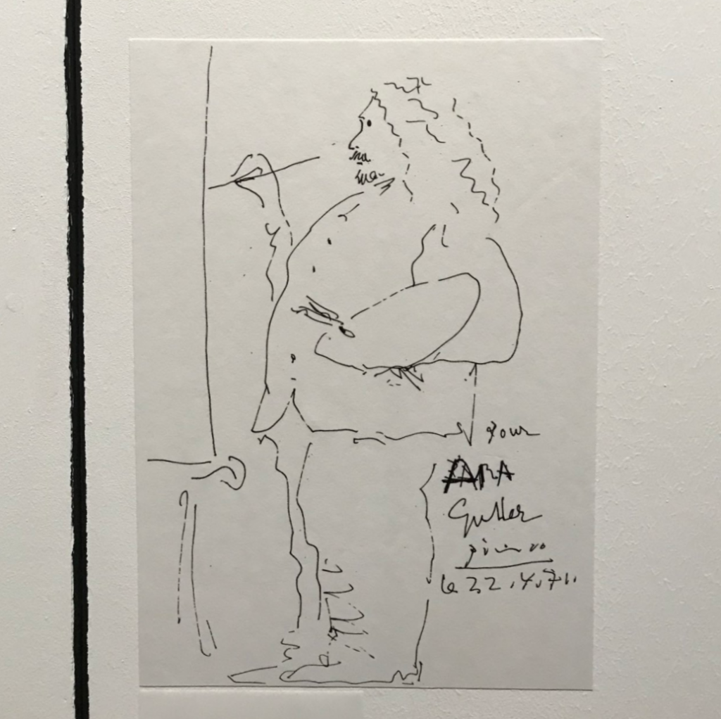 Pablo Picasso's drawing of Ara Güler, 1971, Ara Güler Museum, Istanbul, Turkey.