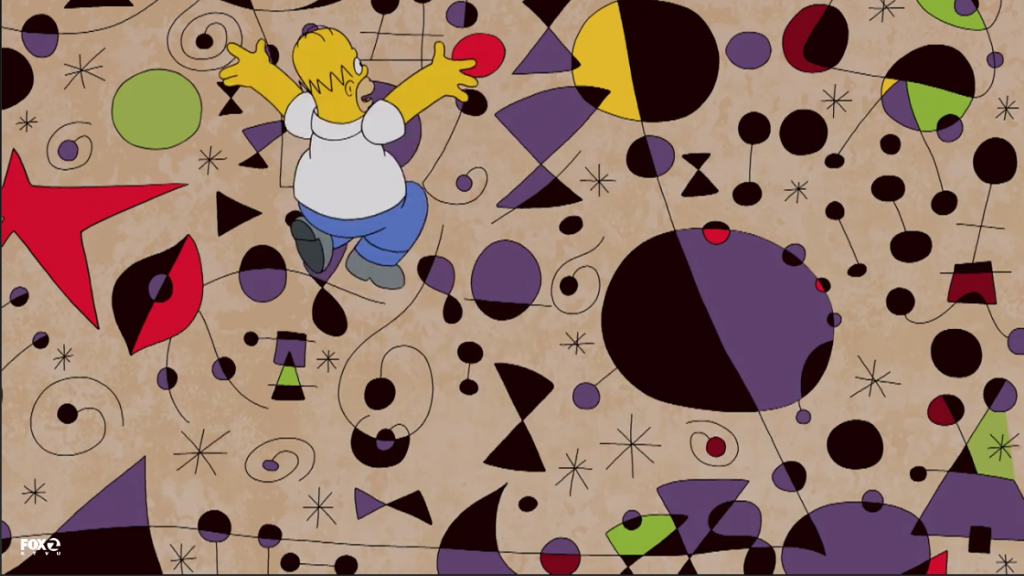 Art reference to Joan Miró's The Poetess in The Simpsons, S29E12