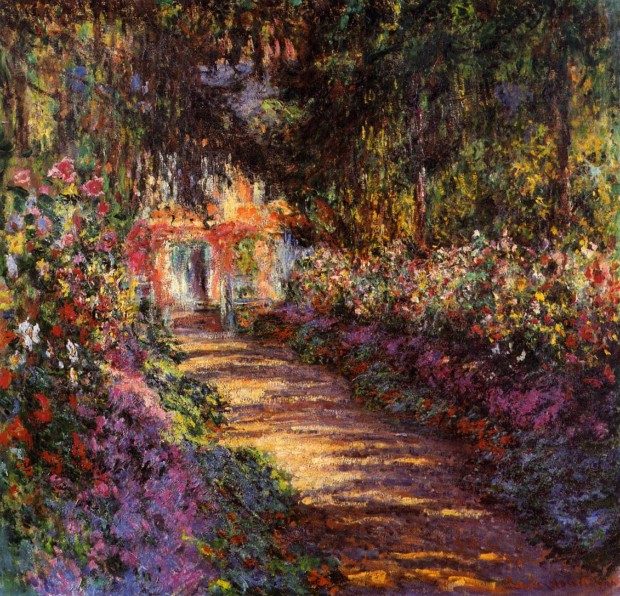 Monet's Garden: Claude Monet, The Path in the Garden, 1901–1902. Wikimedia Commons (public domain).

