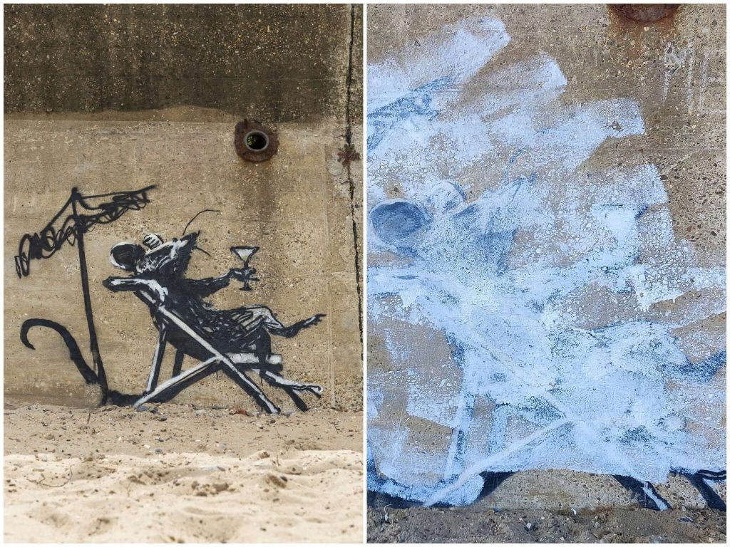 Banksy city guide 2021: Banksy, Rat in a deckchair, 2021