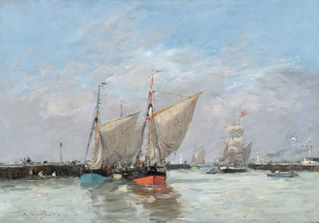 Eugène Boudin, Trouville, Jetties, High Tide, 1876, North Carolina Museum of Art, Raleigh, USA.