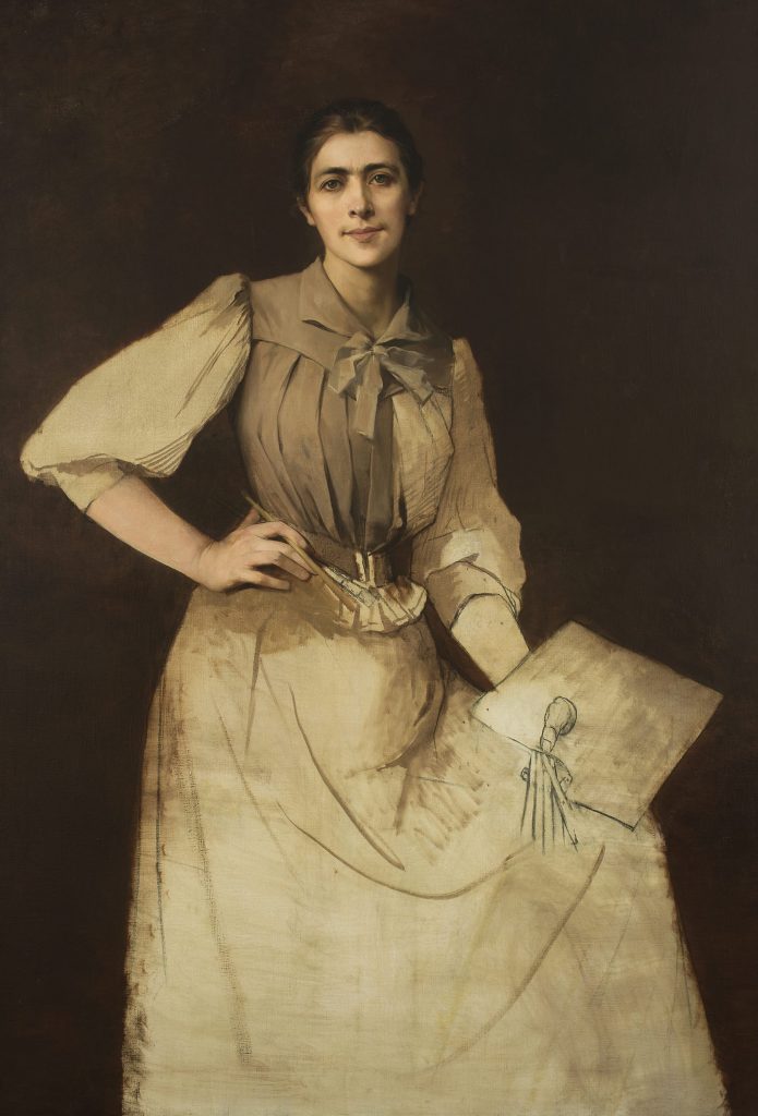 Anna Bilińska, Self-Portrait (unfinished), 1892, National Museum in Warsaw, Warsaw, Poland.