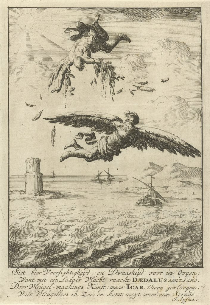 Jan Luyken, Fall of Icarus, 1686, Rijksmuseum, Amsterdam, Netherlands.