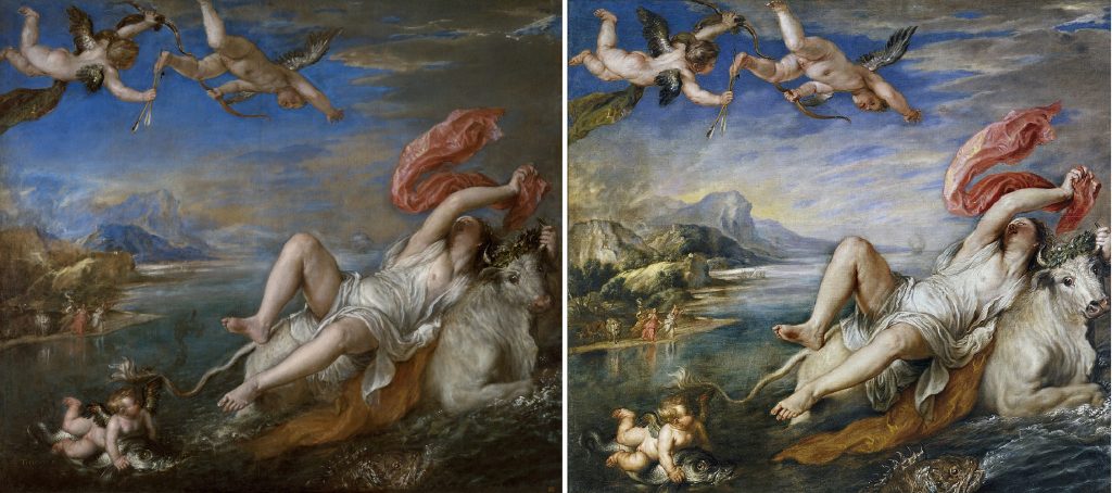 Left: Titian, The Rape of Europa, 1560-2, Isabella Stewart Gardner Museum, Boston, MA. Right: Peter Paul Rubens, The Rape of Europa, 1629, Museo del Prado, Madrid, Spain.