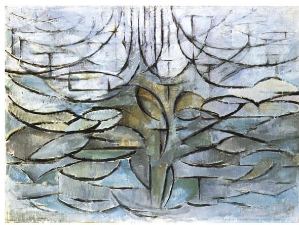 Learn about Art: Piet Mondrian, Flowering Appletree, 1912, Kunstmuseum Den Haag, The Hague, Netherlands.