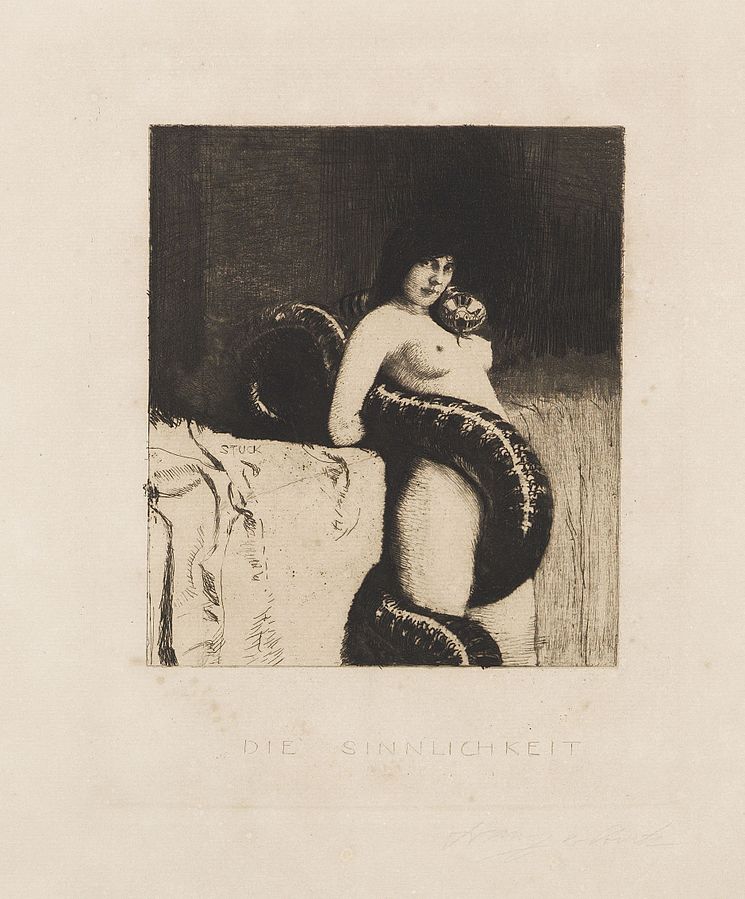 Lilith: Franz von Stuck, The Sensuality, c. 1898, Dallas Museum of Art, Dallas, TX, USA.