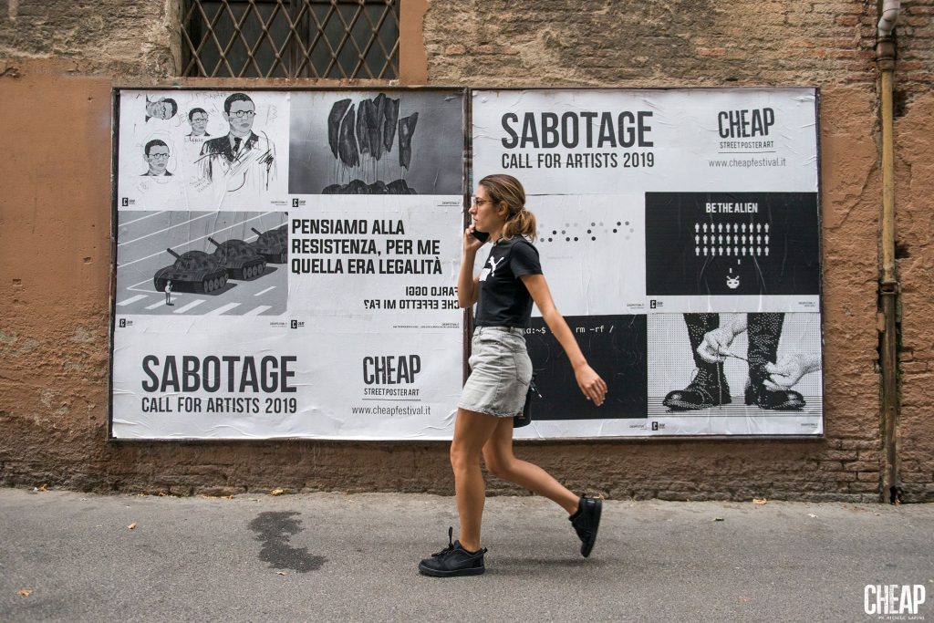 CHEAP street poster art: CHEAP call for artists 2019, Bologna, Italy. 