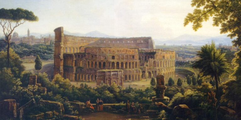 Italian landscapes: Fyodor Mateveev, The view of Rome. Colosseum, 1816, State Tretyakov Gallery, Moscow, Russia. Source: artchive.ru.
