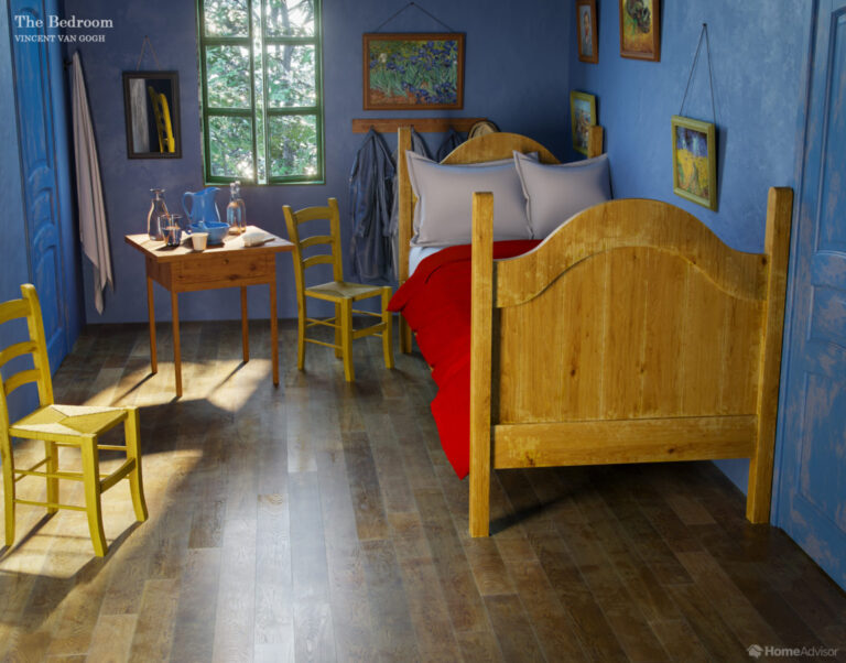 Rooms from Famous Paintings: Atelier Décor inspired by Vincent van Gogh, The Bedroom in Arles, 1888, Van Gogh Museum, Amsterdam, Netherlands
