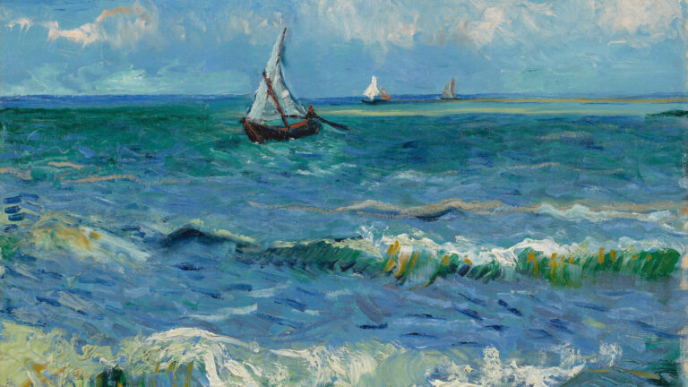 Van Gogh Seascape: Vincent van Gogh, Seascape near Les Saintes-Maries-de-la-Mer, 1888, Van Gogh Museum, Amsterdam, Netherlands. Detail.
