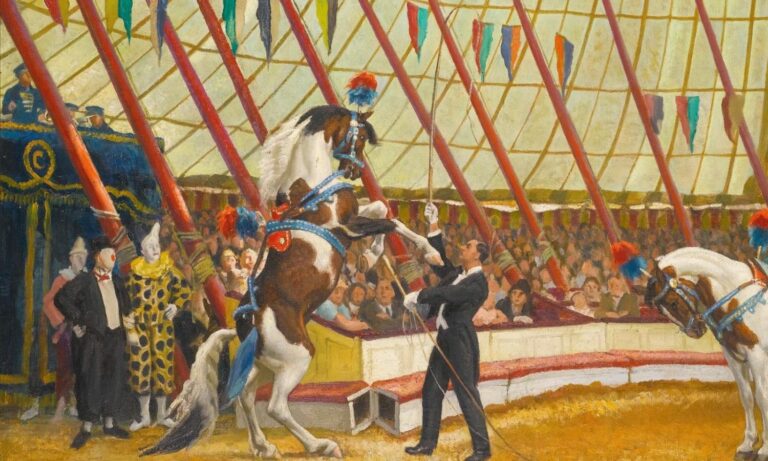Circus Laura Knight: Dame Laura Knight, Under The Big Top, private collection.
