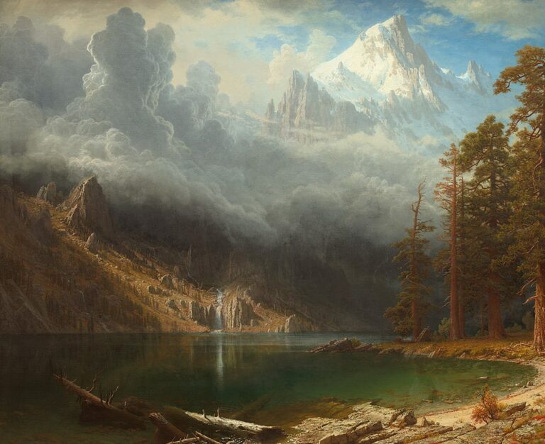 California landscapes: Albert Bierstadt, Mount Corcoran, ca. 1876-1877. National Gallery of Art, Washington, DC, USA. Detail.
