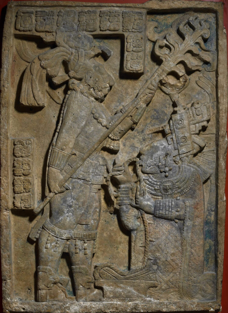 Yaxchilán Lintel 24: Yaxchilán Lintel 24, 723-726 CE, limestone, Temple 23, Yaxchilán, Mexico, British Museum, London, UK.
