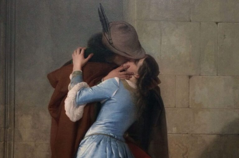 Hayez Erotic Drawings: Francesco Hayez, The Kiss, 1859, Pinacoteca di Brera, Milan, Italy. Detail.
