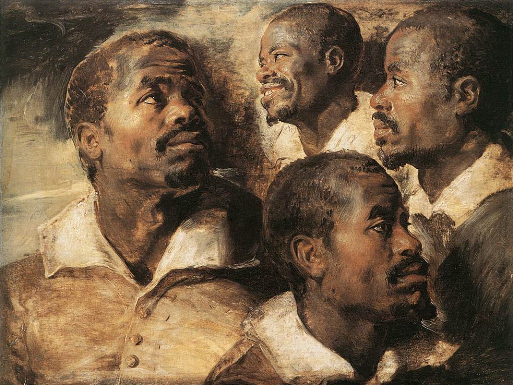 Royal Museums of Fine Arts: Peter Paul Rubens, Four Head Studies of a Black Man, c. 1615, Royal Museums of Fine Arts of Belgium, Brussels, Belgium.
