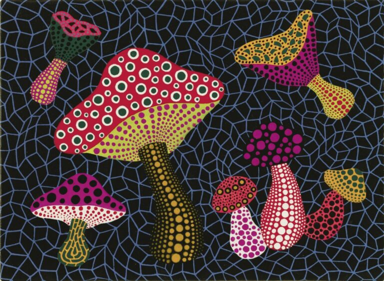 mushroom art: Yayoi Kusama, Mushrooms, 2003. Sotheby’s.
