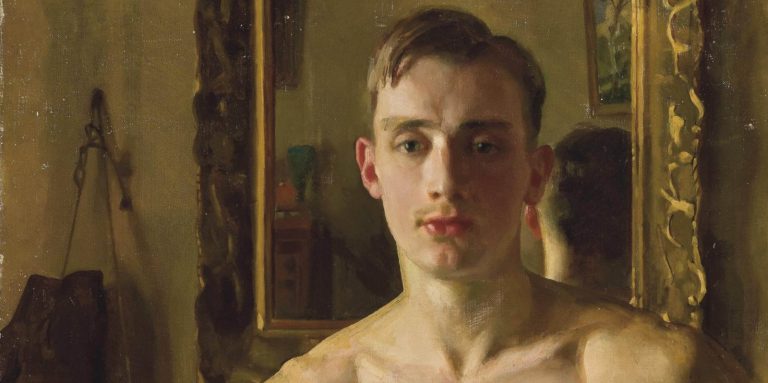 Konstantin Somov queer: Konstantin Somov, The Boxer, detail, 1933, private collection. Source: artchive.ru.
