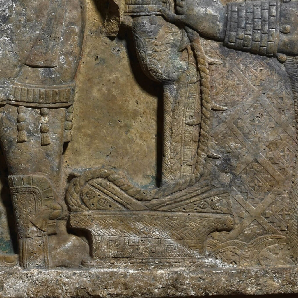 Yaxchilán Lintel 24, 723-726 CE, Limestone, Temple 23, Yaxchilán, Mexico, British Museum, London, UK. Detail.