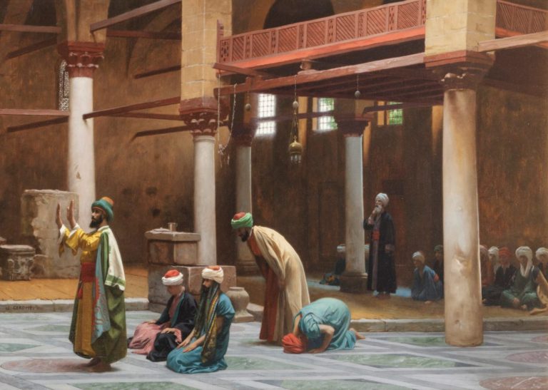 Eid Al-Fitr art: Jean-Léon Gérôme, Prayers in the Mosque, ca. 1824-1904. Sotheby’s.
