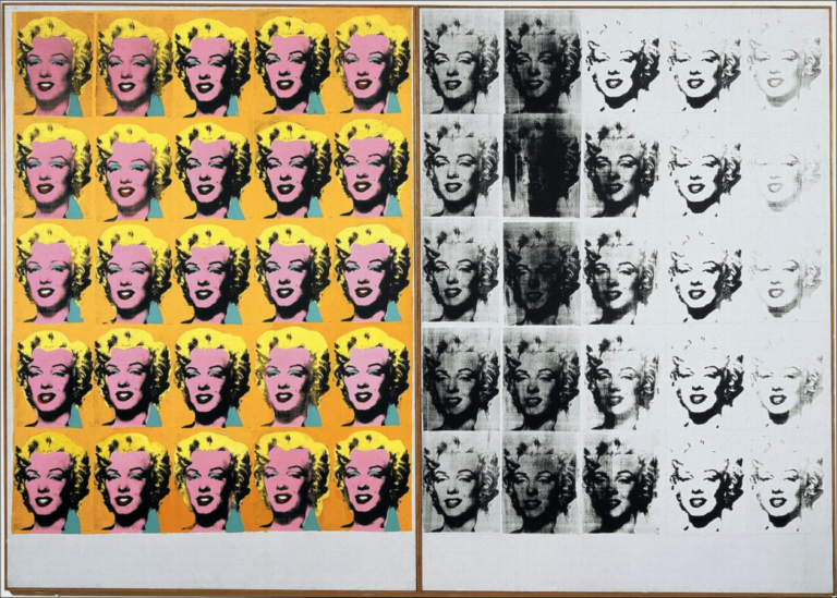 Marilyn Monroe in art: Andy Warhol, The Marilyn Diptych, 1962, Tate, London, UK.
