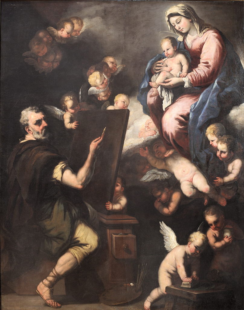 Saint Luke: Luca Giordano, Saint Luke Painting the Virgin, 1650-1655, Musée des Beaux-Arts, Lyon, France.
