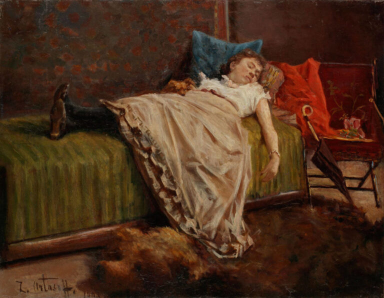 Quarantine Routine Inspired by Art: Lazar Artasoff (Artazyan), Sleeping girl, 1903, private collection. Source: Wikimedia Commons.
