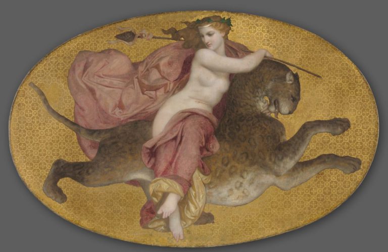 Dionysus Maenads: William Adolphe Bouguereau, Bacchante on a Panther, 1855, The Cleveland Museum of Art, USA.
