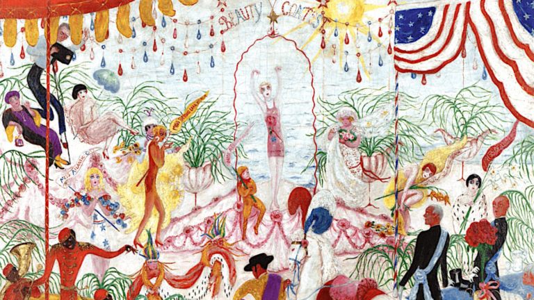 Florine Stettheimer's paintings: Florine Stettheimer, Beauty Contest: To the Memory of P. T. Barnum, 1924. Wadsworth Atheneum, Hartford, CT, USA. Detail.
