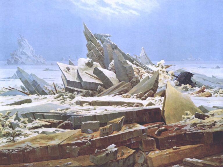 caspar david friedrich|caspar david friedrich: Caspar David Friedrich, The Sea of Ice, 1823-24, Kunsthalle Hamburg, Hamburg, Germany.
