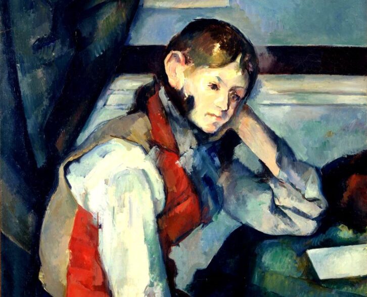 cézanne portraits: Paul Cézanne, The Boy in the Red Vest, 1890, Foundation E.G. Bührle, Zurich, Switzerland. Detail.
