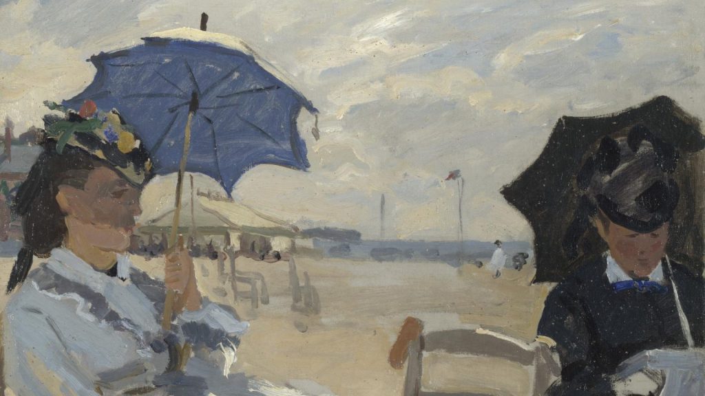 Isaac Israëls: Claude Monet, The Beach at Trouville, 1870, National Gallery, London, UK.
