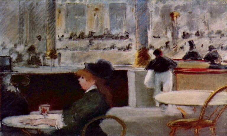 coffee shops: Édouard Manet, Interior of a Cafe, 1880, Burrell Collection, Glasgow, Scotland.
