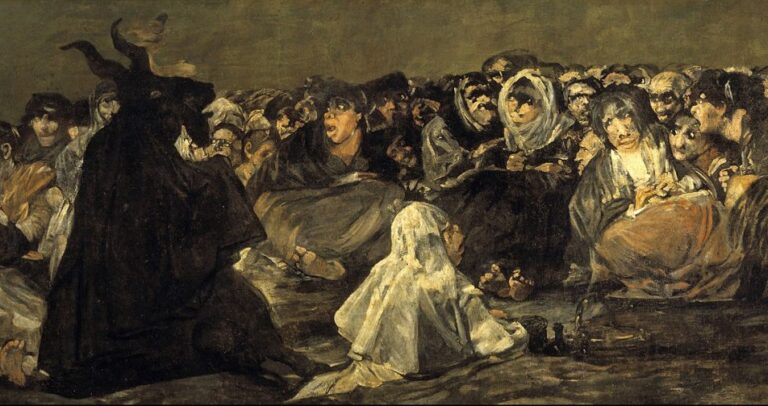 Goya Pinturas Negras: Francisco Goya, Witches’ Sabbath, 1819-23, Museo del Prado, Madrid, Spain. Detail.
