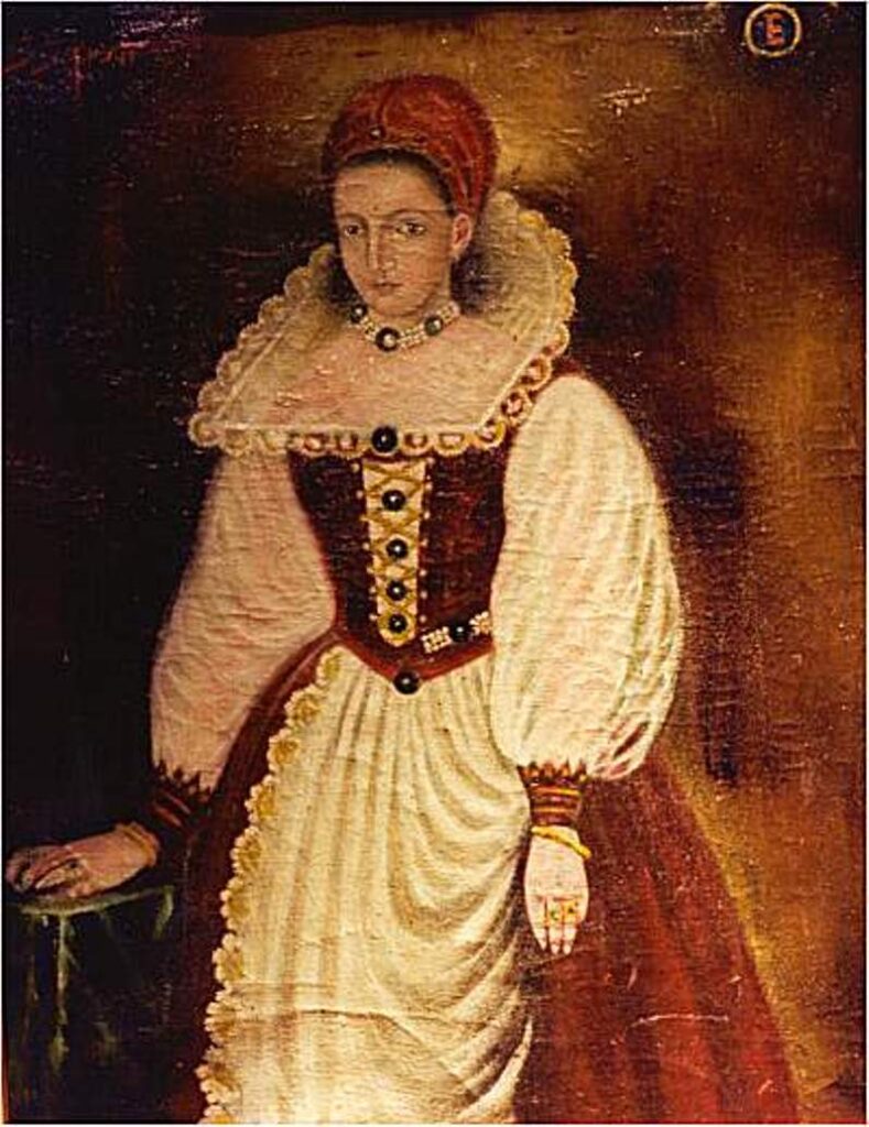 Vampire Paintings in Art.Uknown artist, Portrait of Countess Elizabeth Bathory, 16th century, copy of the original portrait of 1585. Wikimedia commons.