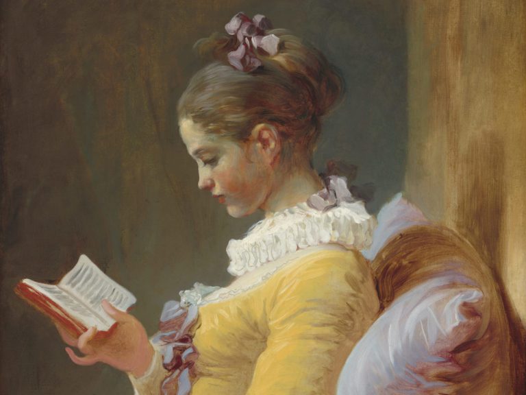 books about art: Jean-Honoré Fragonard, Young Girl Reading, c. 1770, National Gallery of Art, Washington DC.
