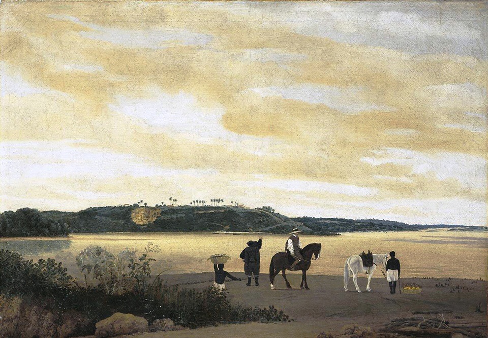 dutch golden age: Frans Post, View of Itamaracá Island in Brazil, 1637, Mauritshuis, The Hague Netherlands.
