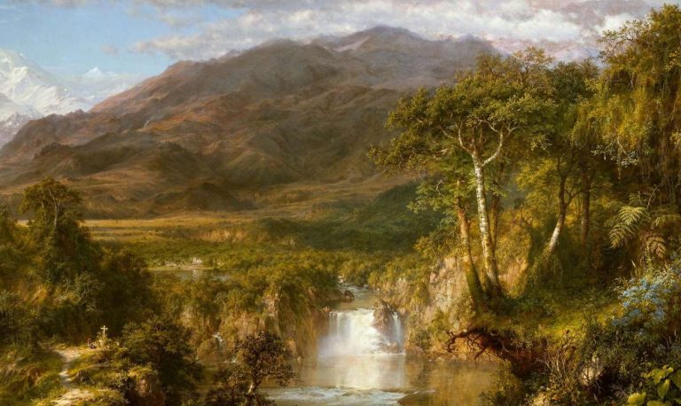 Heart of the Andes Church: Frederic Edwin Church, Heart of the Andes, 1859, The Metropolitan Museum of Art, New York, NY, USA. Detail.
