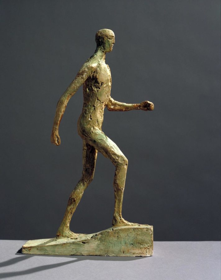 Elizabeth Frink: Elisabeth Frink, Small Running Man, c.1986, plaster and metal on plaster base, Tate Gallery, London. Image: Tate
