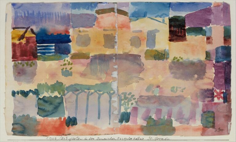 artists travel destinations: Paul Klee, Garden in St. Germain, The European Quarter Near Tunis, 1914, The Metropolitan Museum of Art, New York, NY, USA.
