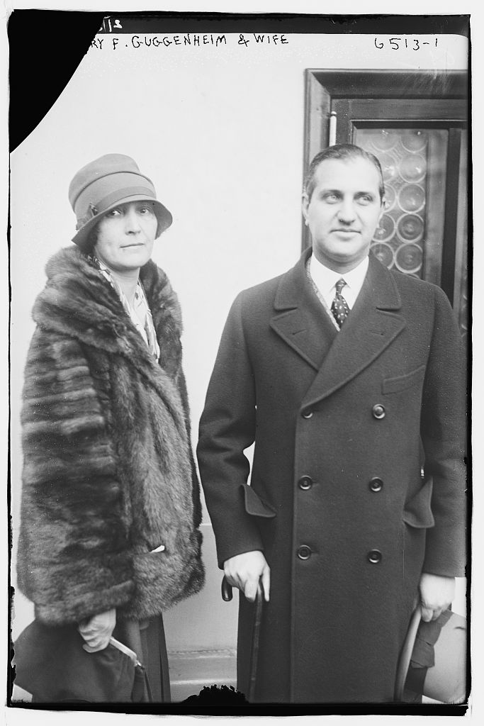 Harry Guggenheim: Harry F. Guggenheim with his second wife, Carol. George Grantham Bain Collection at the Library of Congress. Wikimedia Commons (public domain).
