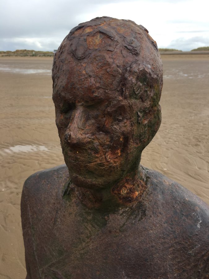 Antony Gormley: Anthony Gormley, Another Place, 2005, Crosby beach, Liverpool, England, photo by Candy Bedworth
