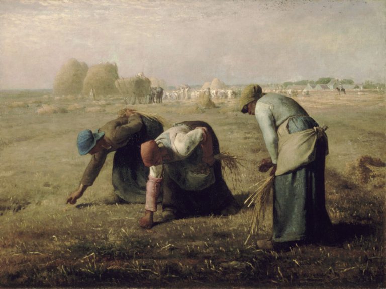 Jean Francois Millet: Jean Francois Millet, The Gleaners, 1857, Musee d’Orsay, Paris, France.
