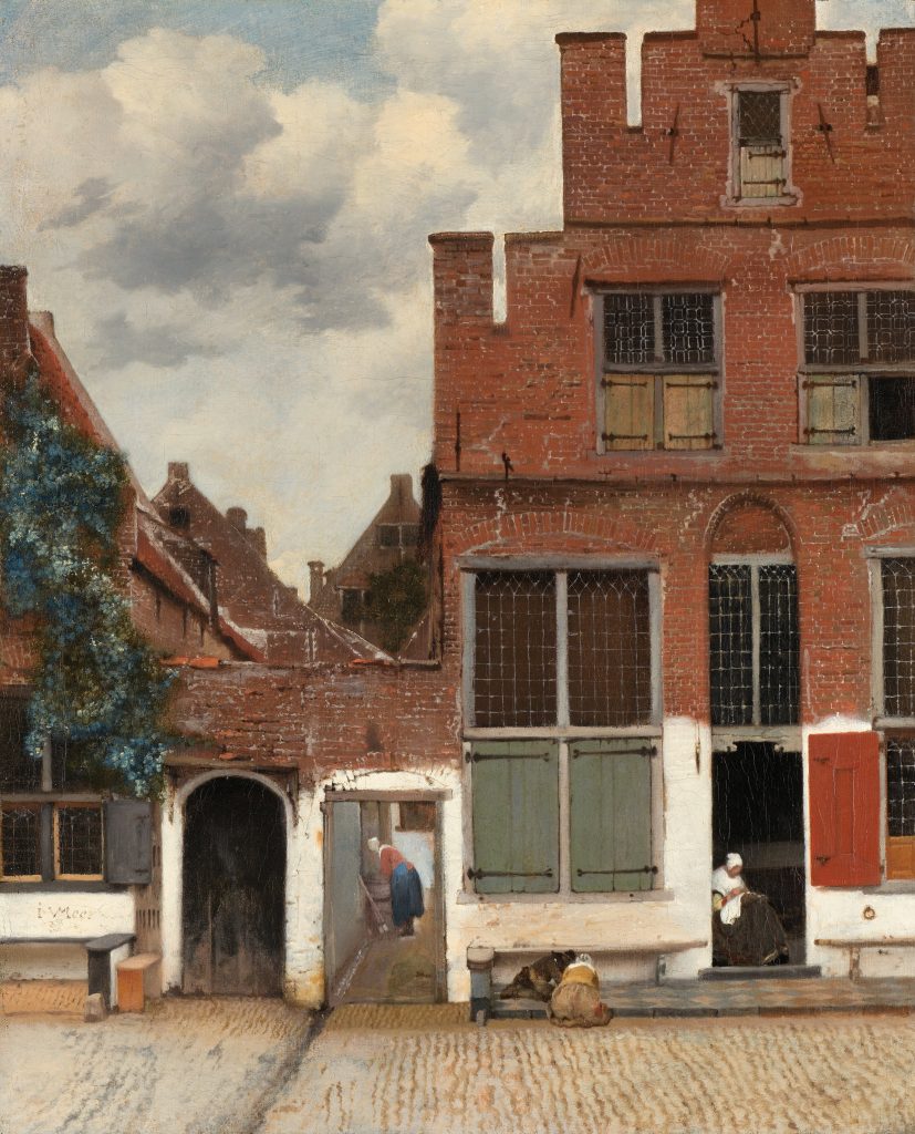 Johannes Vermeer facts: Johannes Vermeer, The Little Street, 1657-1658, Rijksmuseum, Amsterdam, Netherlands. Wikimedia Commons (public domain).
