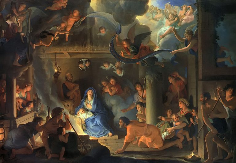 12 Days of Christmas: Charles Le Brun, Adoration of the Shepherds, 1639, Louvre, Paris, France.

