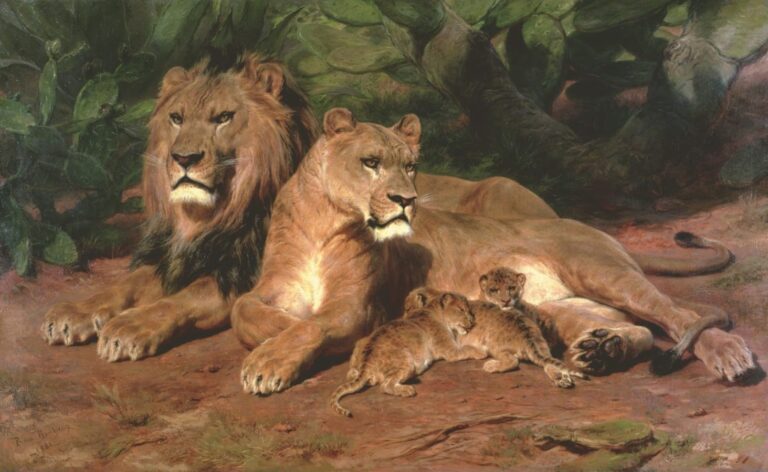 Rosa Bonheur lions: Rosa Bonheur, The Lions At Home, 1881, private collection. Art UK.

