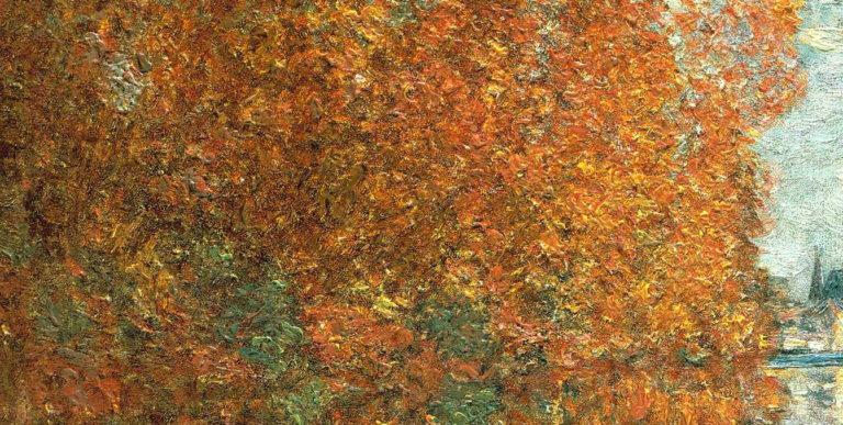 Claude Monet Autumn Effects at Argenteuil: Claude Monet, Autumn Effects at Argenteuil, 1873, Courtauld Gallery, Courtauld Institute of Art, London, UK. Detail.
